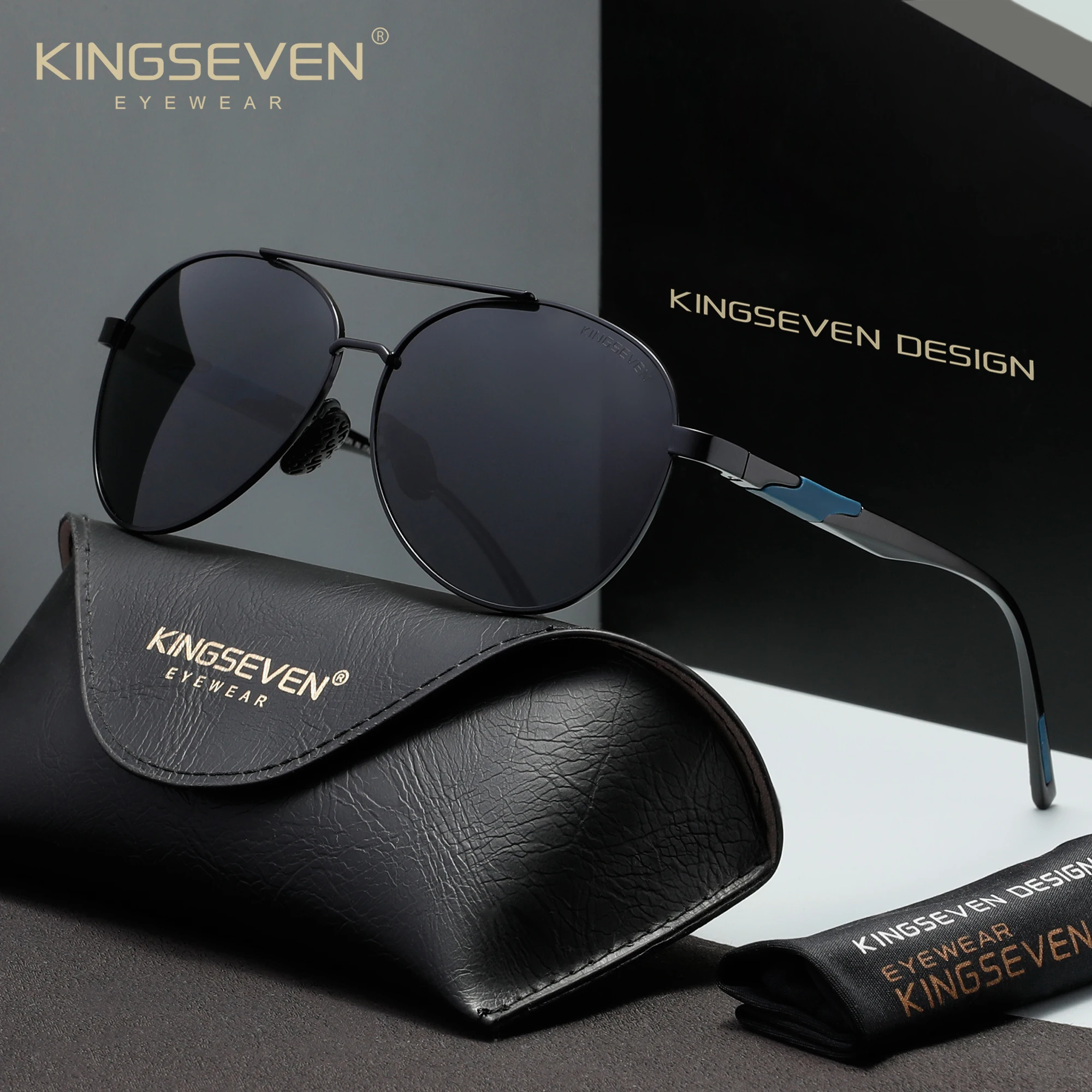 Солнцезащитные очки KINGSEVEN: мужские и женские, алюминиевые, поляризационные, с защитой UV400, для вождения, в стиле «пилот»
Солнцезащитные очки KINGSEVEN: мужские и женские, алюминиевые, поляризационные, с защитой UV400, для вождения, в стиле «пилот»