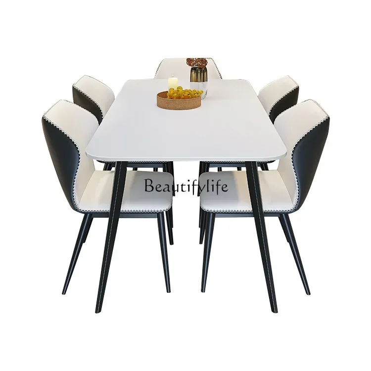 LJYMinimalist rock slab dining table Small apartment Cream style Modern simple household dining table
LJYMinimalist rock slab dining table Small apartment Cream style Modern simple household dining table