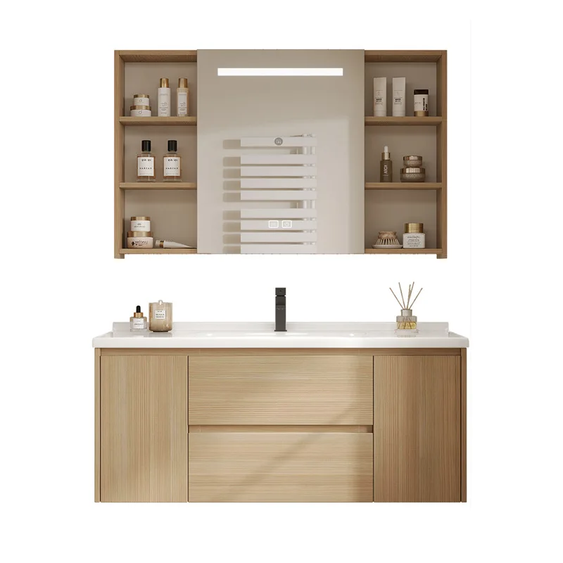 Solid wood smart bathroom cabinet, ceramic integrated basin, washbasin, washbasin cabinet, bathroom mirror cabinet
Solid wood smart bathroom cabinet, ceramic integrated basin, washbasin, washbasin cabinet, bathroom mirror cabinet