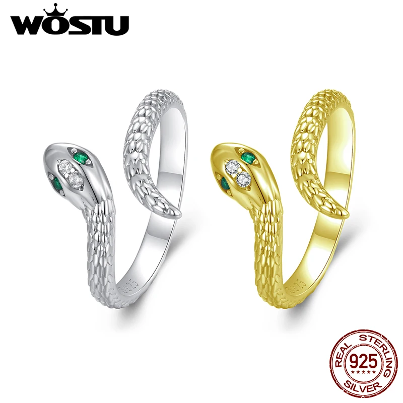 WOSTU 925 Sterling Silver 18k Gold Vintage Snake Open Ring For Women Green CZ Animal Stackable Party Rings Birthday Jewelry Gift
WOSTU 925 Sterling Silver 18k Gold Vintage Snake Open Ring For Women Green CZ Animal Stackable Party Rings Birthday Jewelry Gift