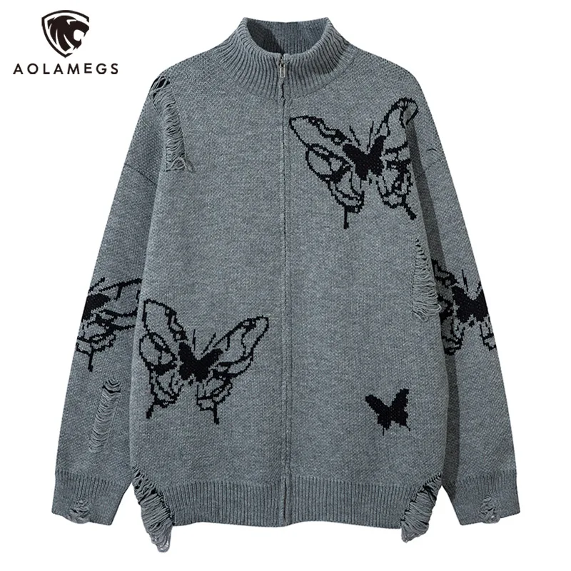 Men's Sweatercoat Oversized Butterfly Zip Up Cardigan Fashion Vintage Ripped Holes Streetwear All-match Casual Harajuku Sweater
Men's Sweatercoat Oversized Butterfly Zip Up Cardigan Fashion Vintage Ripped Holes Streetwear All-match Casual Harajuku Sweater