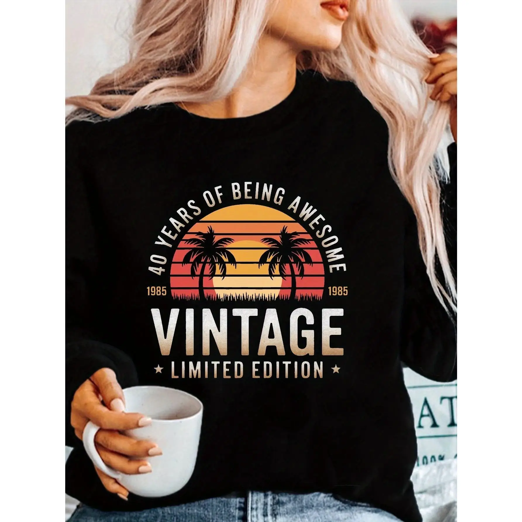 40th Birthday Sweatshirt Women Men Vintage 1985 Limited Edition Retro Awesome Graphic Pullover Cotton Top Gift
40th Birthday Sweatshirt Women Men Vintage 1985 Limited Edition Retro Awesome Graphic Pullover Cotton Top Gift