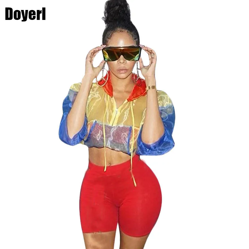 Casual Two Piece Short Set Hooded Tracksuit Women Sheer Mesh Crop Top + Biker Shorts Set Sportwear Bodycon Matching Sets Outfits
Casual Two Piece Short Set Hooded Tracksuit Women Sheer Mesh Crop Top + Biker Shorts Set Sportwear Bodycon Matching Sets Outfits