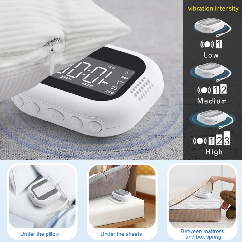 Rechargeable White Noise Alarm Clock Vibrating Alarm Clock Wireless Loud Alarm Clock with Snooze function Alarm Clock
Rechargeable White Noise Alarm Clock Vibrating Alarm Clock Wireless Loud Alarm Clock with Snooze function Alarm Clock
