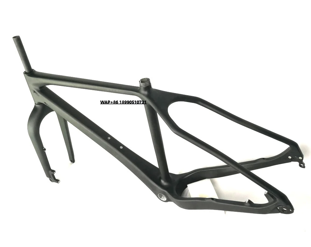 Chinese Hardtail Fat Mountain Bike Carbon Frame Set Max Tire 26*4.8'' Fit for Snow Bike and Beach Bike
Chinese Hardtail Fat Mountain Bike Carbon Frame Set Max Tire 26*4.8'' Fit for Snow Bike and Beach Bike