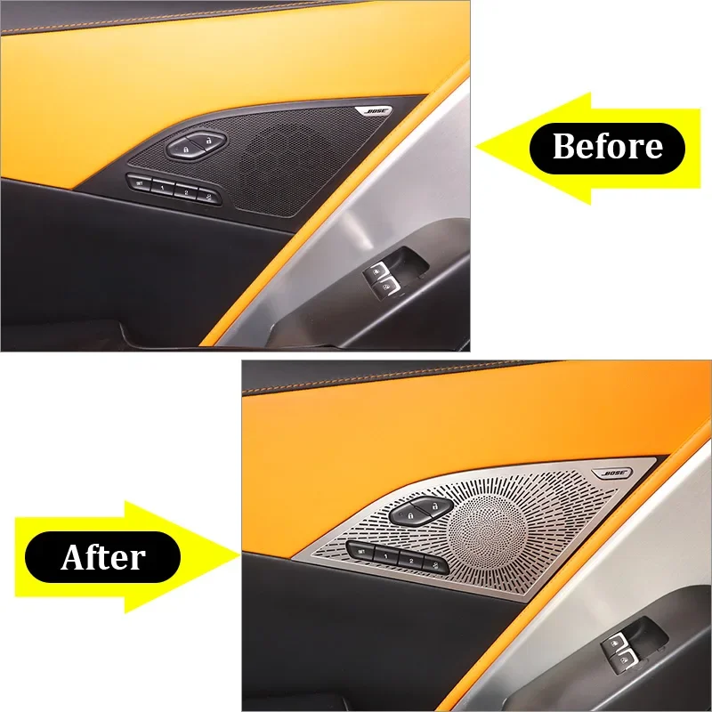 Car Door Speaker Tweeters Net Cover Trim Accessories For Chevrolet Corvette C7 2014-19 Stainless Steel Silver
Car Door Speaker Tweeters Net Cover Trim Accessories For Chevrolet Corvette C7 2014-19 Stainless Steel Silver