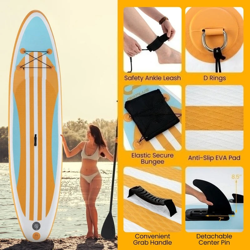 Inflatable Stand up Paddle Board with Adjustable Paddle and 3 Fins for Adults and Youths-L
Inflatable Stand up Paddle Board with Adjustable Paddle and 3 Fins for Adults and Youths-L