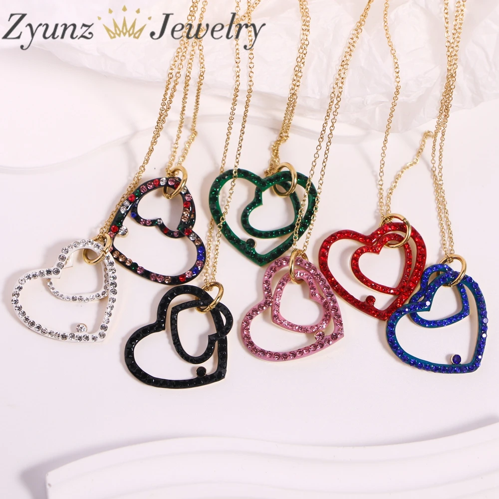 10PCS, Rhinestone Pave Heart Charm Pendant Necklace for Women Charms Fashion Heart Rhinestone Female Vintage Jewelry
10PCS, Rhinestone Pave Heart Charm Pendant Necklace for Women Charms Fashion Heart Rhinestone Female Vintage Jewelry