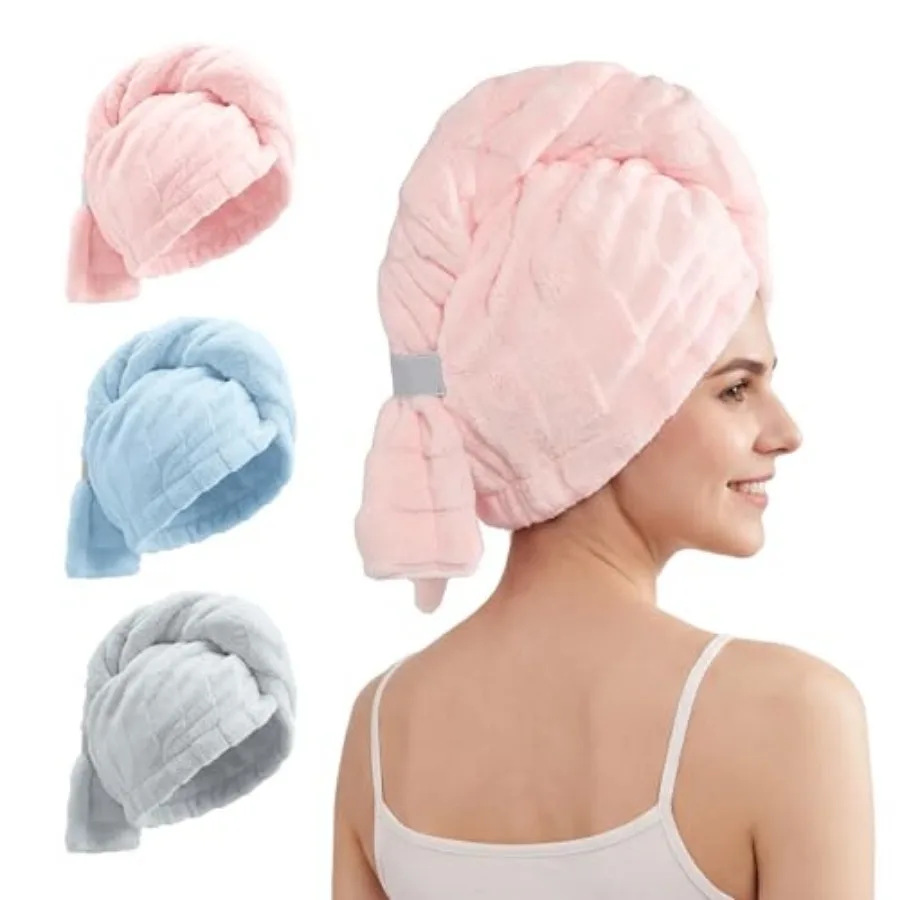 3 Pack Microfiber Hair Towel Wrap for Women, Super Absorbent Quick Dry Hair Turban for Thick Long Curly Hair, Large Stay-Put An
3 Pack Microfiber Hair Towel Wrap for Women, Super Absorbent Quick Dry Hair Turban for Thick Long Curly Hair, Large Stay-Put An