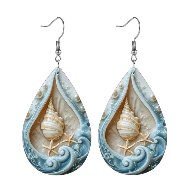 Vintage 2D Flat Ocean Style Beach Shell Pattern Water Drople Earrings for Woman Everyday Party Accessories
Vintage 2D Flat Ocean Style Beach Shell Pattern Water Drople Earrings for Woman Everyday Party Accessories