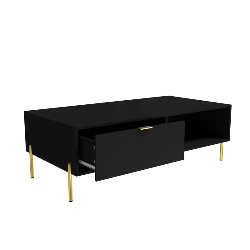 Mid-Century Modern Black Coffee Table with Two Drawers
Mid-Century Modern Black Coffee Table with Two Drawers
