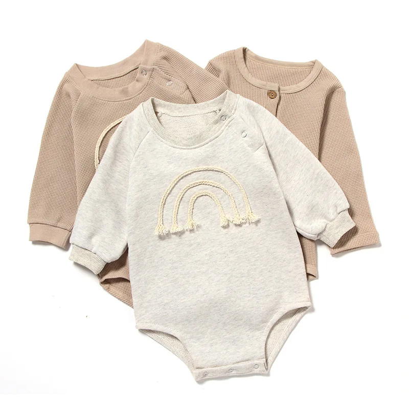 Kids Clothing Fall Winter Baby Climb Long Sleeve Triangle Rompers Boy Girls Causal Waffle Cotton Warm Jumpsuits Outfit 0-24M
Kids Clothing Fall Winter Baby Climb Long Sleeve Triangle Rompers Boy Girls Causal Waffle Cotton Warm Jumpsuits Outfit 0-24M