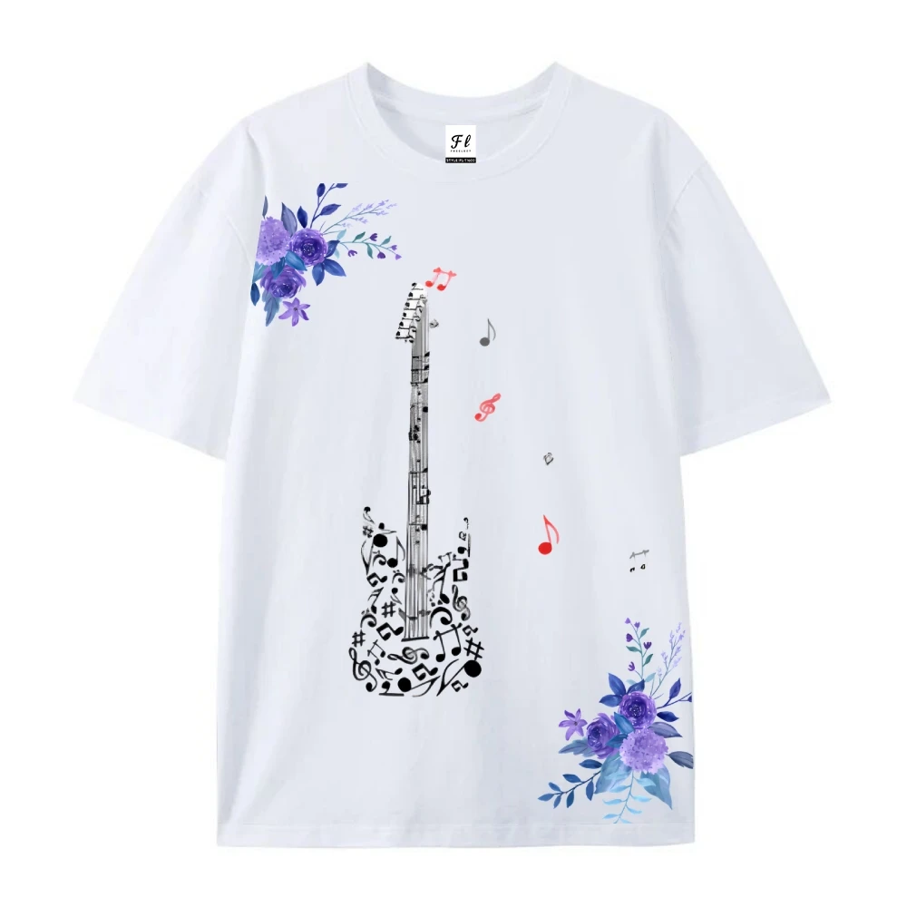 Футболка, ноты и гитара с графическим принтом цветов, дизайн мелодичного искусства, повседневная футболка с короткими рукавами, модная уличная футболка
Футболка, ноты и гитара с графическим принтом цветов, дизайн мелодичного искусства, повседневная футболка с короткими рукавами, модная уличная футболка