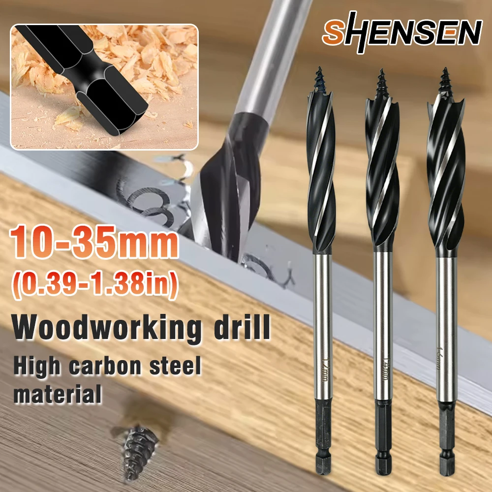 10-35mm Woodworking Auger Drill Bit, Hex Shank Hole Opener, Professional Spot Drilling Twist Drill Bit
10-35mm Woodworking Auger Drill Bit, Hex Shank Hole Opener, Professional Spot Drilling Twist Drill Bit
