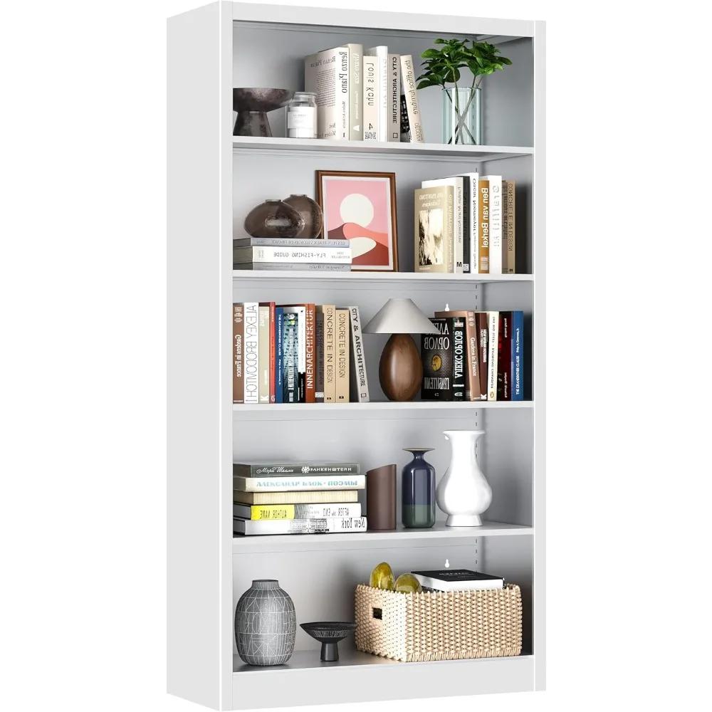 66" Tall Metal Bookcase, 5 Shelf White Bookcase with Adjustable Shelves, Large Bookshelves and Bookcases, Modern Book Shelf Stor
66" Tall Metal Bookcase, 5 Shelf White Bookcase with Adjustable Shelves, Large Bookshelves and Bookcases, Modern Book Shelf Stor