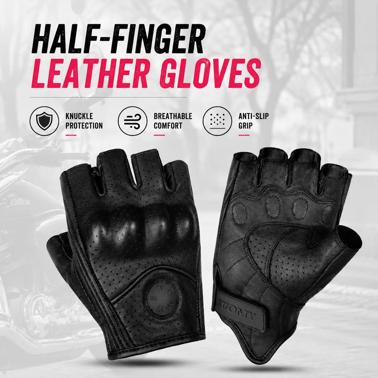 Summer Vintage Real Leather Motorcycle Half Finger Gloves Men Women Motorbike Riding Knight Anti Fall Breathable Short Finger
Summer Vintage Real Leather Motorcycle Half Finger Gloves Men Women Motorbike Riding Knight Anti Fall Breathable Short Finger