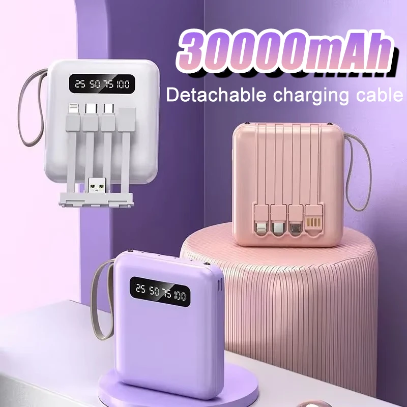 Портативное зарядное устройство (Power Bank) 30000 мАч с зеркальным экраном, LED-дисплеем и встроенным кабелем для iPhone, Samsung, Xiaomi, Huawei
Портативное зарядное устройство (Power Bank) 30000 мАч с зеркальным экраном, LED-дисплеем и встроенным кабелем для iPhone, Samsung, Xiaomi, Huawei