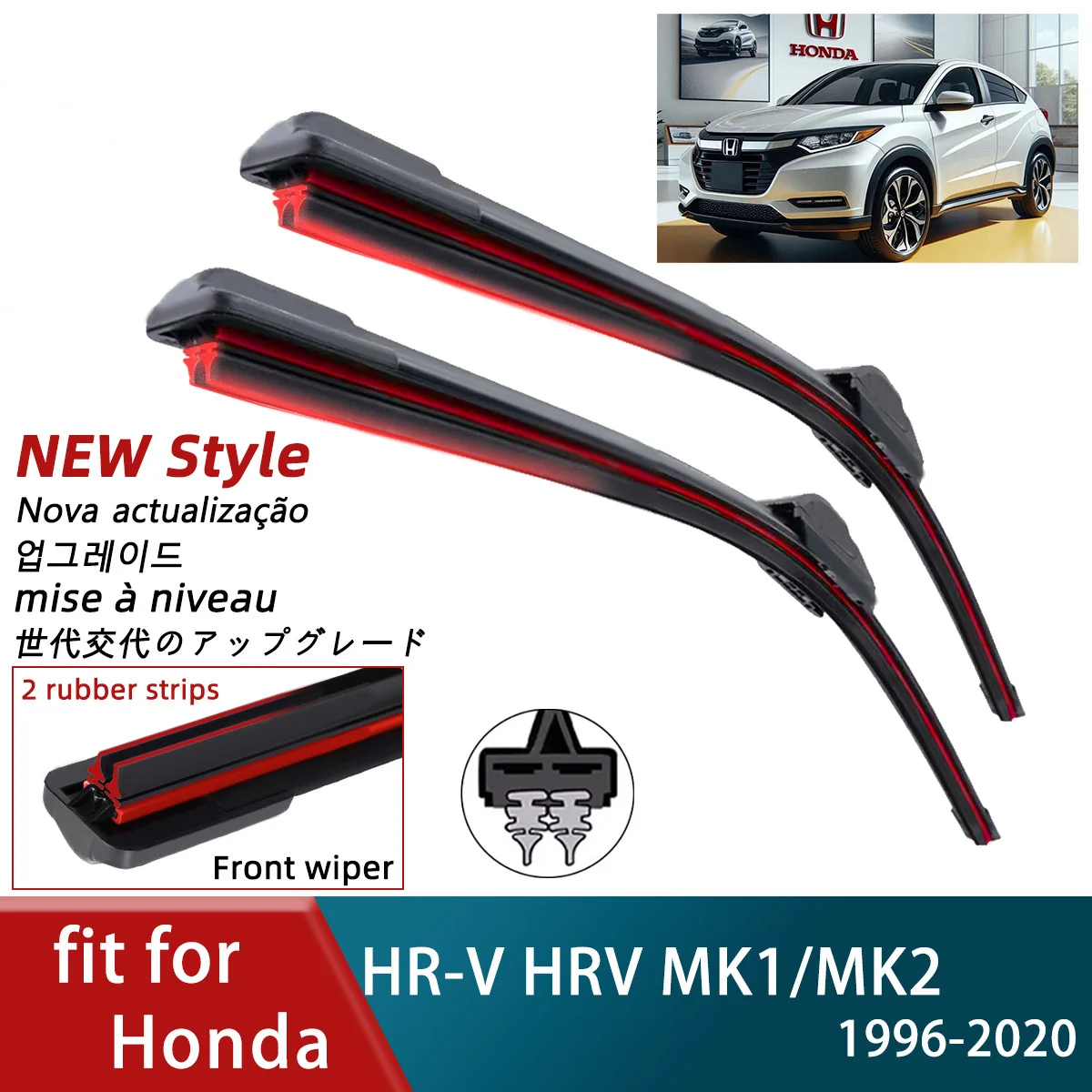 Double Rubber Car Wipers for Honda HR-V HRV MK1 MK2 Front Wiper Blade Brushes Cutter Automobiles Accessorie Windscreen Wiper
Double Rubber Car Wipers for Honda HR-V HRV MK1 MK2 Front Wiper Blade Brushes Cutter Automobiles Accessorie Windscreen Wiper