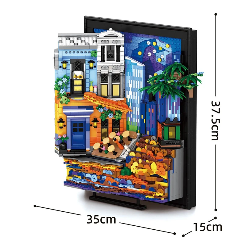 Night Sky Cafe Picture Frame Building Blocks 2678PCS With LED Lights Idea Home Decoration Wall Hanging Holiday Gifts
Night Sky Cafe Picture Frame Building Blocks 2678PCS With LED Lights Idea Home Decoration Wall Hanging Holiday Gifts