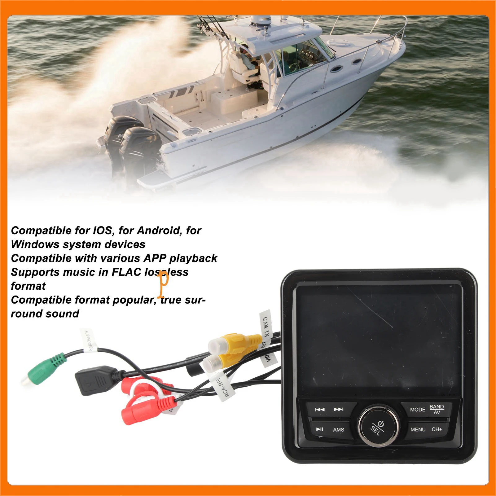 Marine Radio Stereo Waterproof AUX Input SUB Output Anti Interference Bluetooth Media Receiver for Yachts Vehicles Trucks
Marine Radio Stereo Waterproof AUX Input SUB Output Anti Interference Bluetooth Media Receiver for Yachts Vehicles Trucks