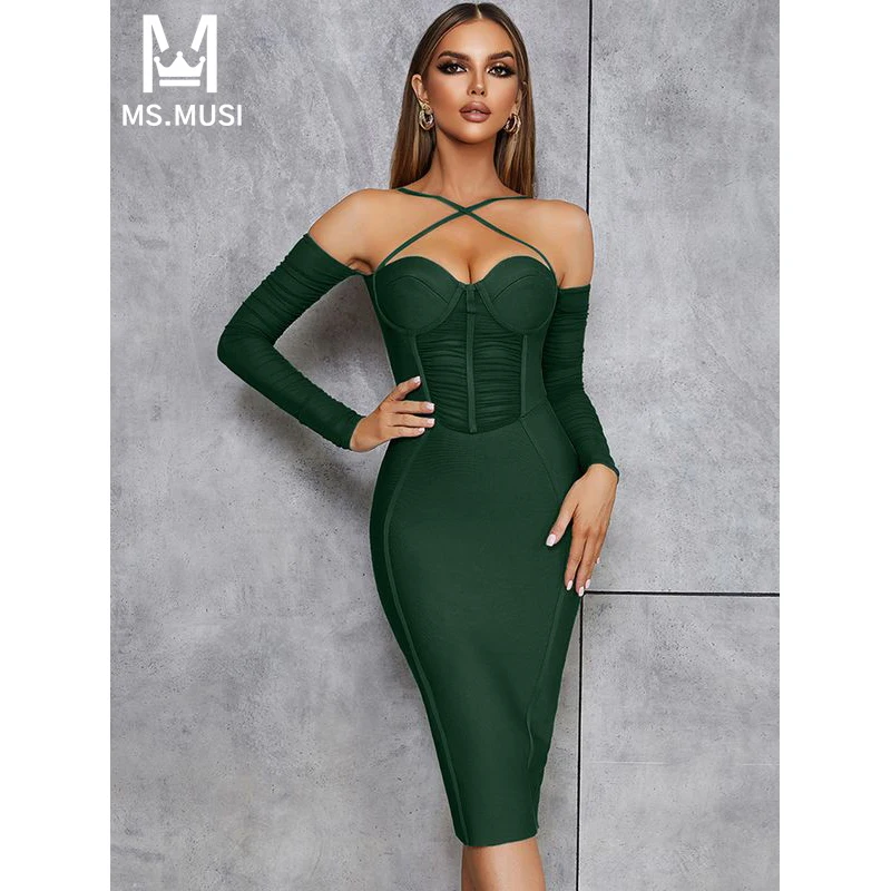 MSMUSI 2024 New Fashion Women Sexy Strap Halter Off The Shoulder Lace Mesh Long Sleeve Bandage Bodycon Party Club Midi Dress
MSMUSI 2024 New Fashion Women Sexy Strap Halter Off The Shoulder Lace Mesh Long Sleeve Bandage Bodycon Party Club Midi Dress