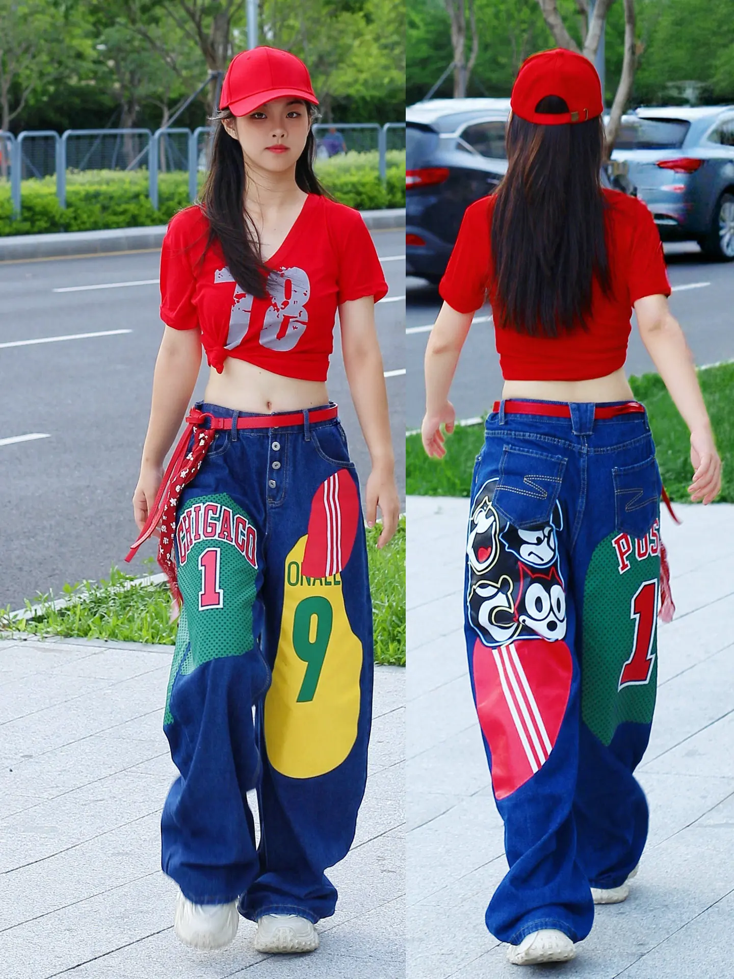 Loose Graffiti Hip Hop Street Dance Jeans Kpop Performance Costume Jazz Dance Women's Fashionable Casual Trousers
Loose Graffiti Hip Hop Street Dance Jeans Kpop Performance Costume Jazz Dance Women's Fashionable Casual Trousers