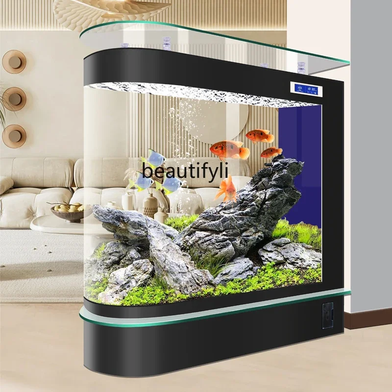 K185 Living room household screen floor-to-ceiling goldfish tank medium and large circulating filtration water-free aquarium
K185 Living room household screen floor-to-ceiling goldfish tank medium and large circulating filtration water-free aquarium