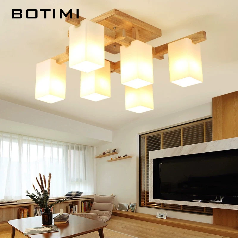 Square Solid Wood Ceiling Lights With Glass Lampshades For Living Room Modern Bedroom Lamp Square Surface Mounted Ceiling Lamps
Square Solid Wood Ceiling Lights With Glass Lampshades For Living Room Modern Bedroom Lamp Square Surface Mounted Ceiling Lamps