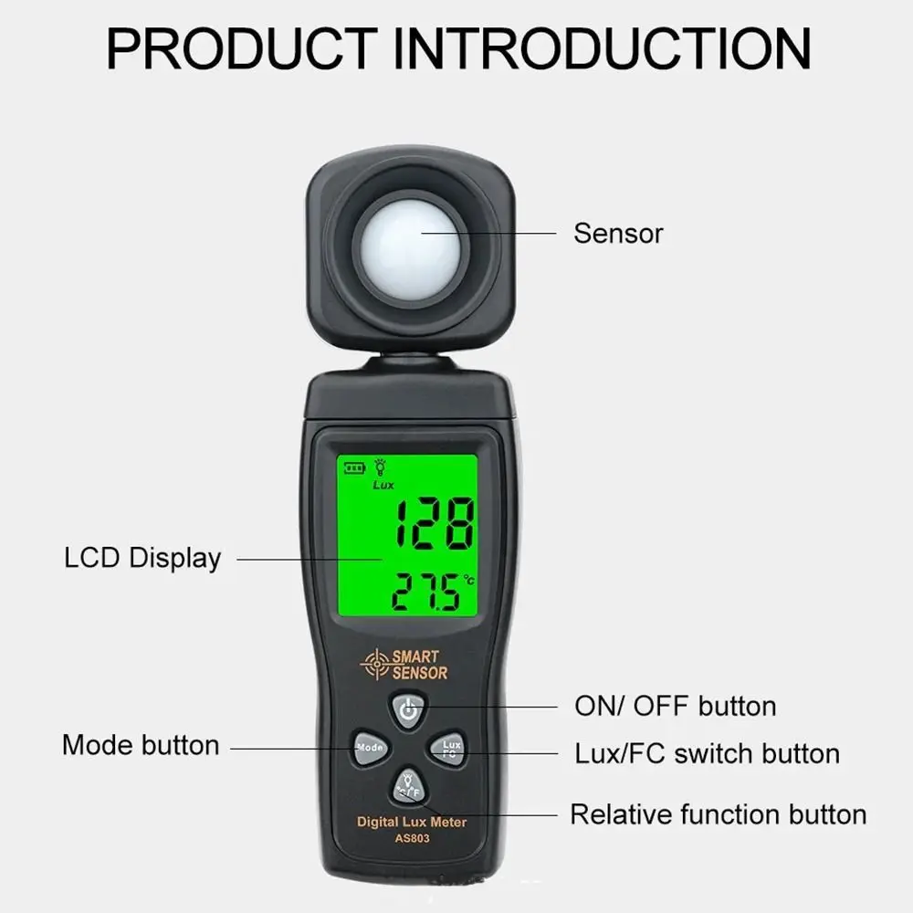 0-200,000 Lux Mini Digital Lux Meter LCD Display Rotating Probe Luminance Tester High Precision LED Backlight
0-200,000 Lux Mini Digital Lux Meter LCD Display Rotating Probe Luminance Tester High Precision LED Backlight