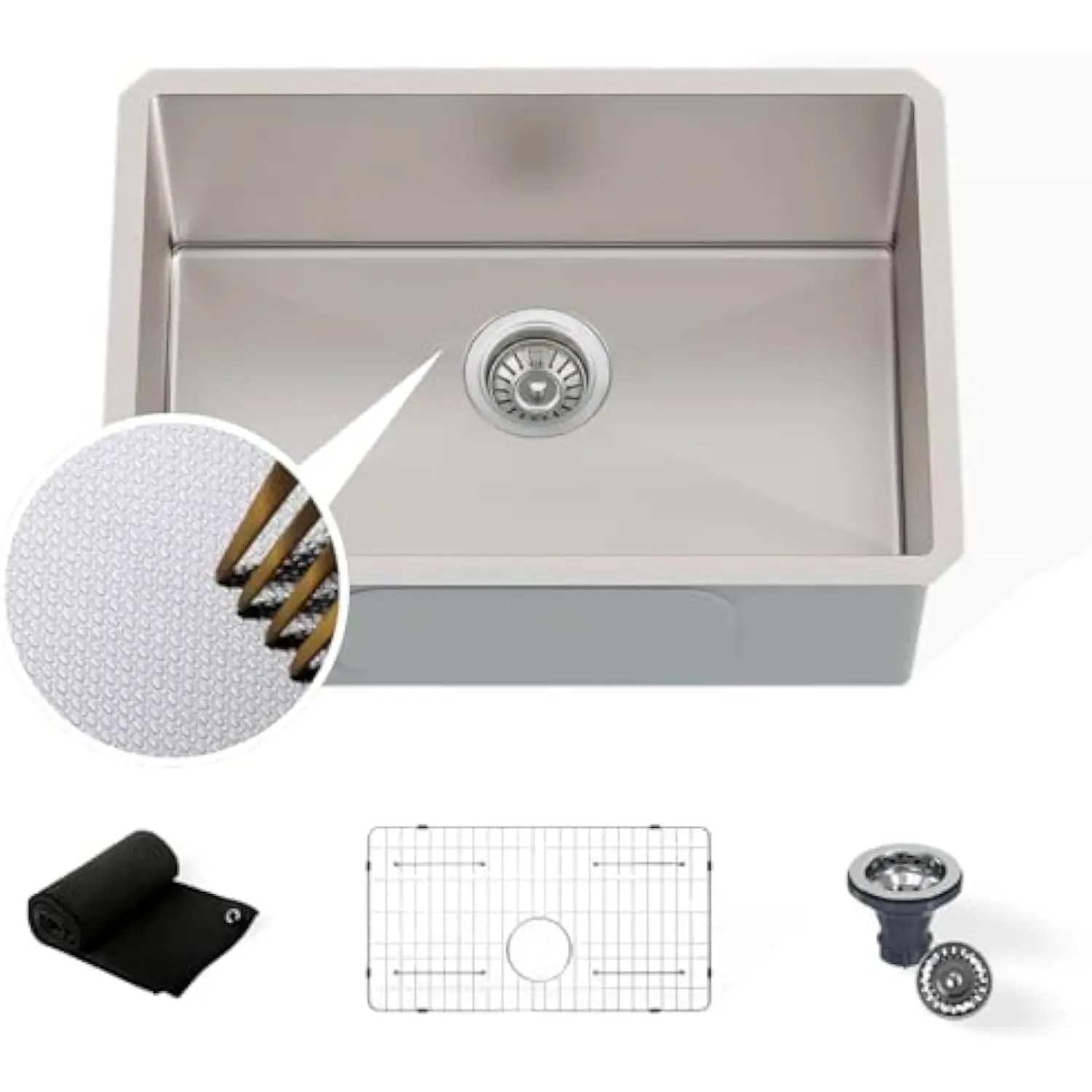 Undermount Embossed Kitchen Sink, 28X19", Scratch-Resistant 3D Microbead Finish, Single Bowl Stainless Steel, 10 Deep, Easy-Cle
Undermount Embossed Kitchen Sink, 28X19", Scratch-Resistant 3D Microbead Finish, Single Bowl Stainless Steel, 10 Deep, Easy-Cle