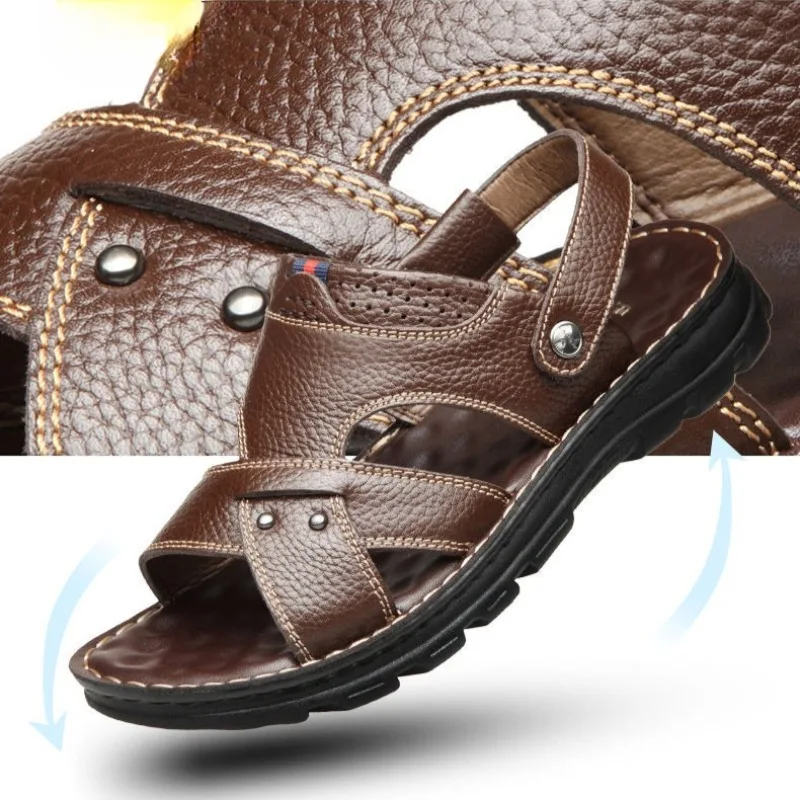 Sandals for Men High Quality Cowhide Sandal Fashion Casual Beach Sandalias Outdoor Non-slip Flat Sandals for Men Open-toe Slides
Sandals for Men High Quality Cowhide Sandal Fashion Casual Beach Sandalias Outdoor Non-slip Flat Sandals for Men Open-toe Slides