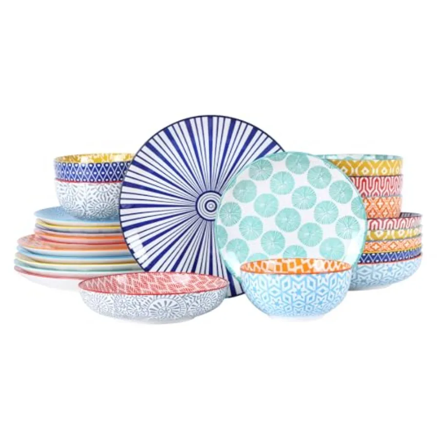 Ceramic Dinnerware Sets for 6, 24 Pcs Plates and Bowls Sets, Highly Chip and Crack Resistant Dishes Set-Dishwasher and Microwav
Ceramic Dinnerware Sets for 6, 24 Pcs Plates and Bowls Sets, Highly Chip and Crack Resistant Dishes Set-Dishwasher and Microwav