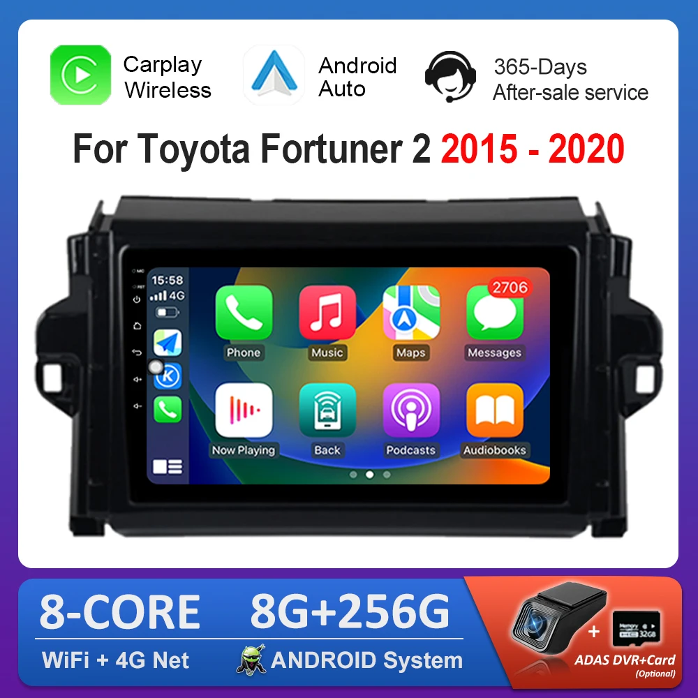 Navigation GPS Android 14 Auto 9 '' for Toyota Fortuner 2 2015 - 2020 Car Video Multimedia Player WiFi HD Touch Screen
Navigation GPS Android 14 Auto 9 '' for Toyota Fortuner 2 2015 - 2020 Car Video Multimedia Player WiFi HD Touch Screen