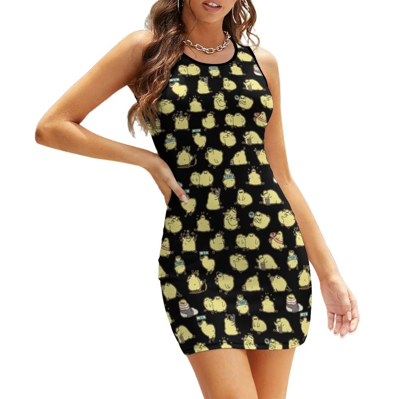 Fat Birdblob Pattern - Black Sleeveless Sundress cute dress dresses for women
Fat Birdblob Pattern - Black Sleeveless Sundress cute dress dresses for women