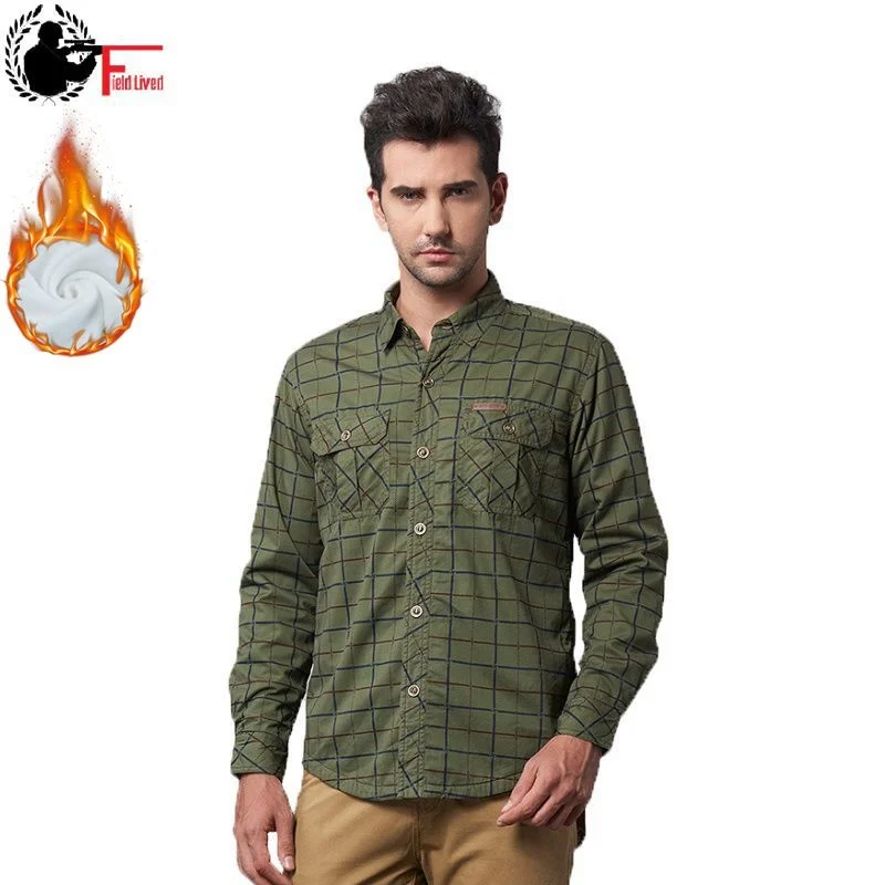 High Quality Winter Shirt Men Long Sleeve Warm Fleece Plaid Male Military Style Fashion Casual Army Thick Velvet 5XL
High Quality Winter Shirt Men Long Sleeve Warm Fleece Plaid Male Military Style Fashion Casual Army Thick Velvet 5XL