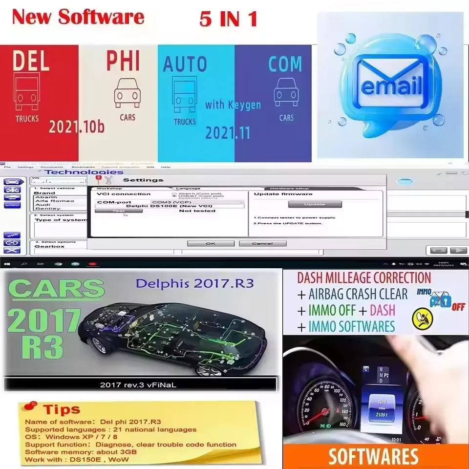 2025 Latest Autocoms 2021.11+Delphis 2021.10b with keygen+ For Delphi 2017 r3 Keygen+IMMO OFF SOFTWARES+DASH MILLEAGE CORRECTION
2025 Latest Autocoms 2021.11+Delphis 2021.10b with keygen+ For Delphi 2017 r3 Keygen+IMMO OFF SOFTWARES+DASH MILLEAGE CORRECTION