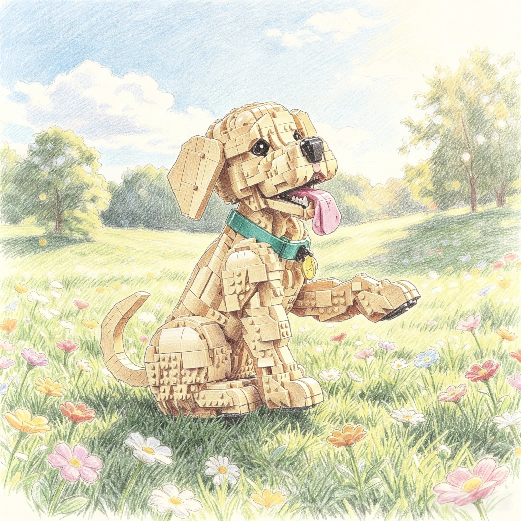 Golden retriever puppy pet model building blocks, realistic puppy building blocks display, holiday gifts for animal lovers
Golden retriever puppy pet model building blocks, realistic puppy building blocks display, holiday gifts for animal lovers