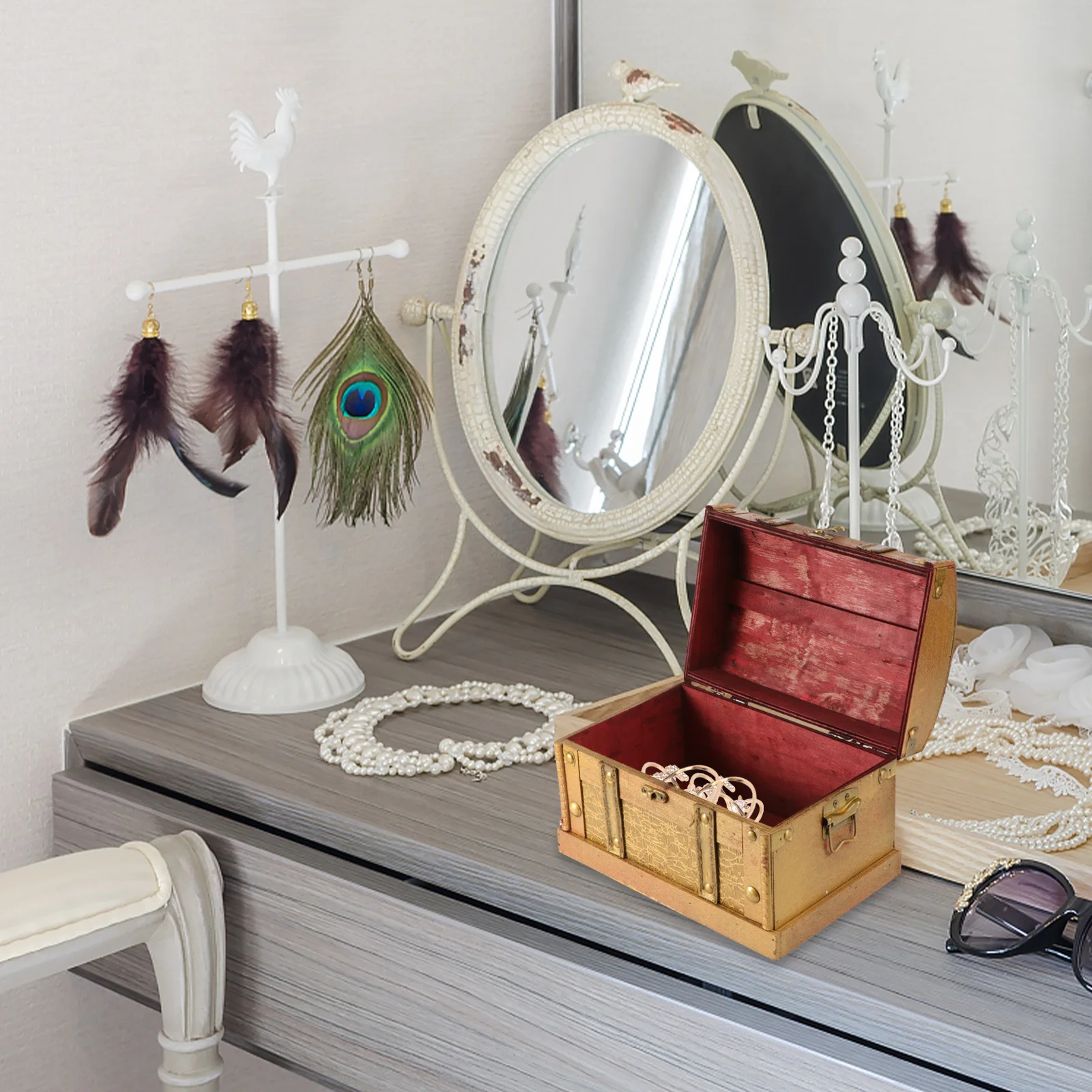 Wooden Jewelry Box Retro Storage Organizer For Necklace Bracelet Earring Hair Clip Trinket Treasure Chest Decor Case S
Wooden Jewelry Box Retro Storage Organizer For Necklace Bracelet Earring Hair Clip Trinket Treasure Chest Decor Case S