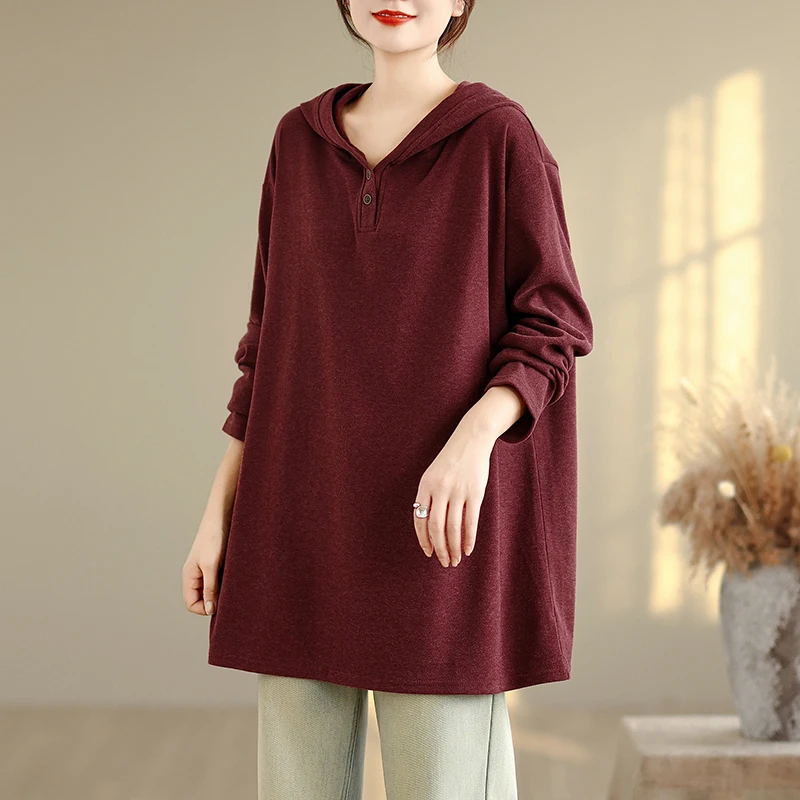 Women's Hoodie 2025 Spring Autumn New Loose Thi Long Sve T-irt Over-sized Boting irt Comfortable Casual Top
Women's Hoodie 2025 Spring Autumn New Loose Thi Long Sve T-irt Over-sized Boting irt Comfortable Casual Top