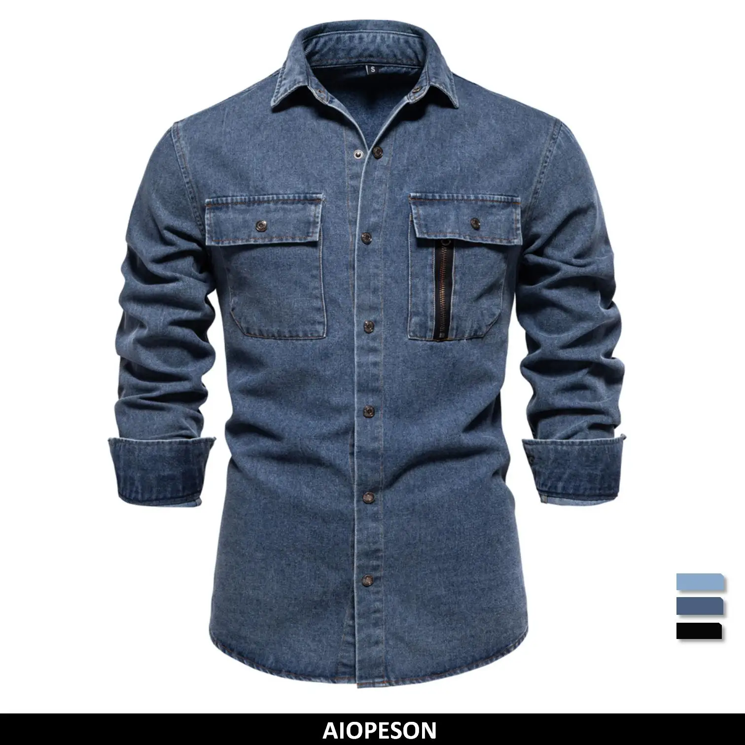 2026 AIOPESON Mens 100% Cotton Denim Shirts Autumn Thick Cowboy High Quality Male Shirt Solid Color Button Casual Jeans Shirt
2026 AIOPESON Mens 100% Cotton Denim Shirts Autumn Thick Cowboy High Quality Male Shirt Solid Color Button Casual Jeans Shirt