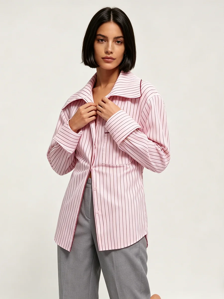 LIMO Women's Striped Shirt, Elegant Loose Fit Long Sleeve Blouse, Casual Office & Daily Wear Top
LIMO Women's Striped Shirt, Elegant Loose Fit Long Sleeve Blouse, Casual Office & Daily Wear Top