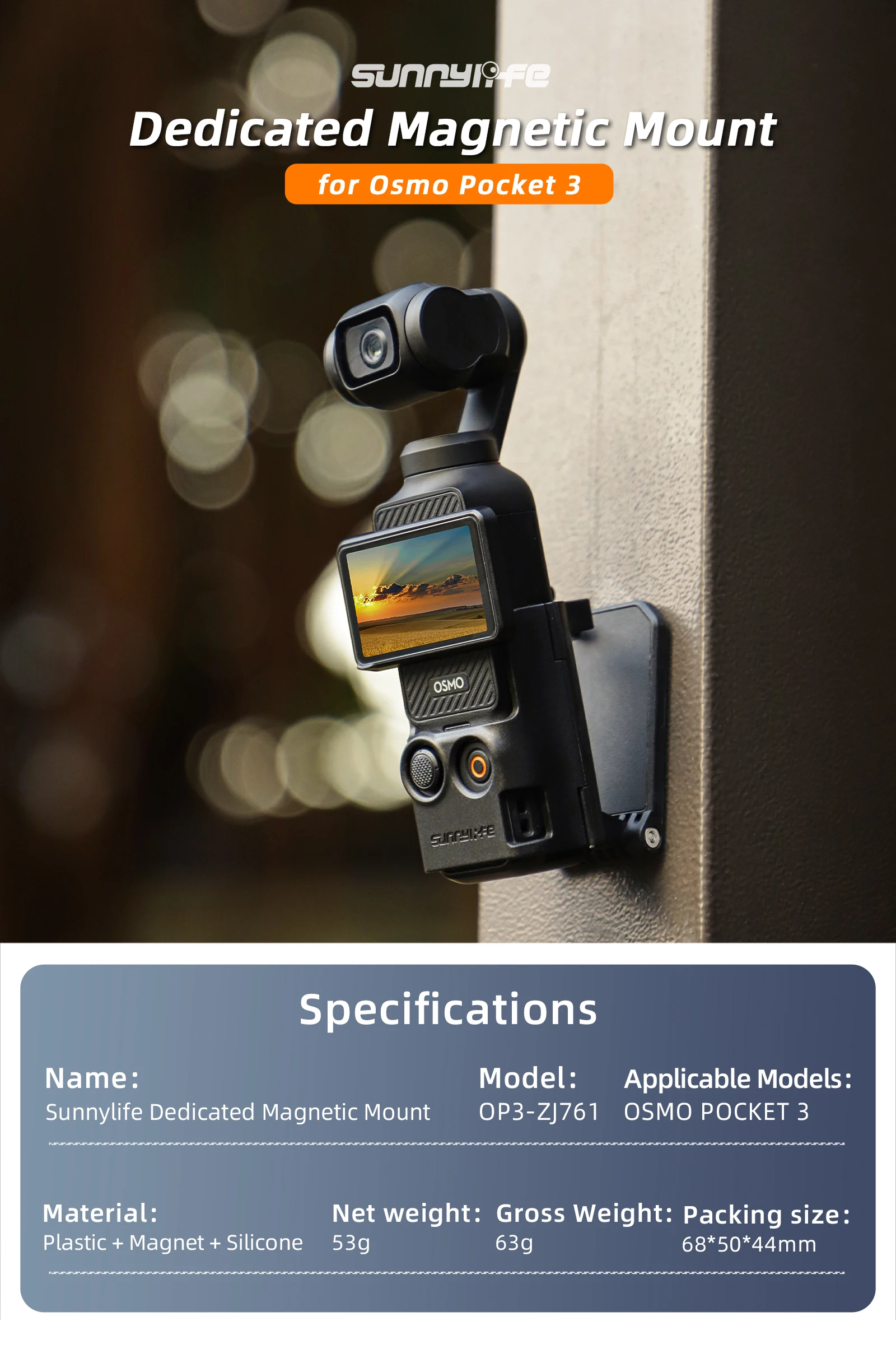 OP3-ZJ761 For DJI Osmo Pocket 3 magnetic mount base angle adjustable multifunctional desktop adapter base accessories
OP3-ZJ761 For DJI Osmo Pocket 3 magnetic mount base angle adjustable multifunctional desktop adapter base accessories