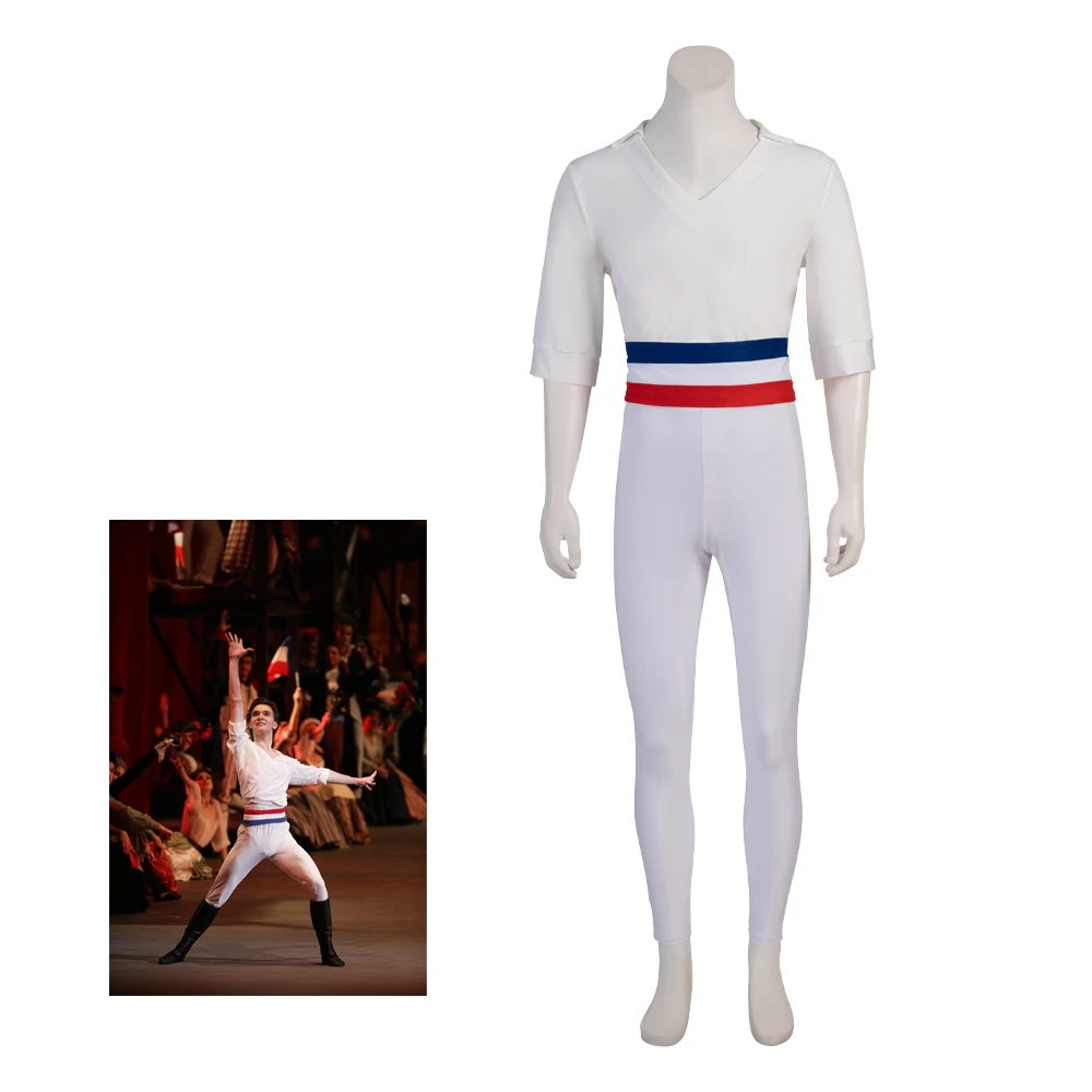 Musical Flames of Paris Philippe Cosplay Costume French Revolution Philippe White Suit Broadway Stage Performance Ballet Outfits
Musical Flames of Paris Philippe Cosplay Costume French Revolution Philippe White Suit Broadway Stage Performance Ballet Outfits