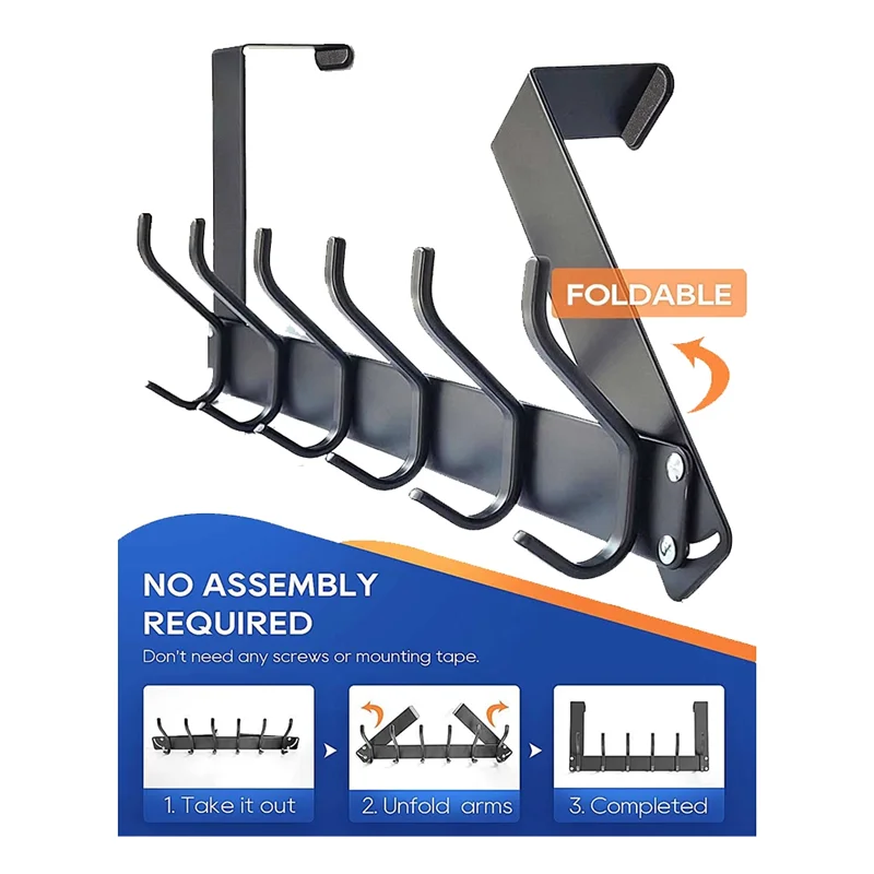 A06RP Foldable over the Door Hook, No Assembly Required Door Hanger Hook, Sturdy over the Door Coat Rack, over Door Hanger
A06RP Foldable over the Door Hook, No Assembly Required Door Hanger Hook, Sturdy over the Door Coat Rack, over Door Hanger