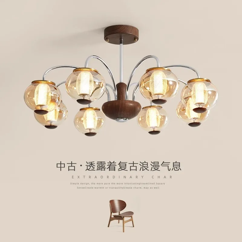 Medieval living room chandelier retro dining room walnut color study bedroom room light led
Medieval living room chandelier retro dining room walnut color study bedroom room light led