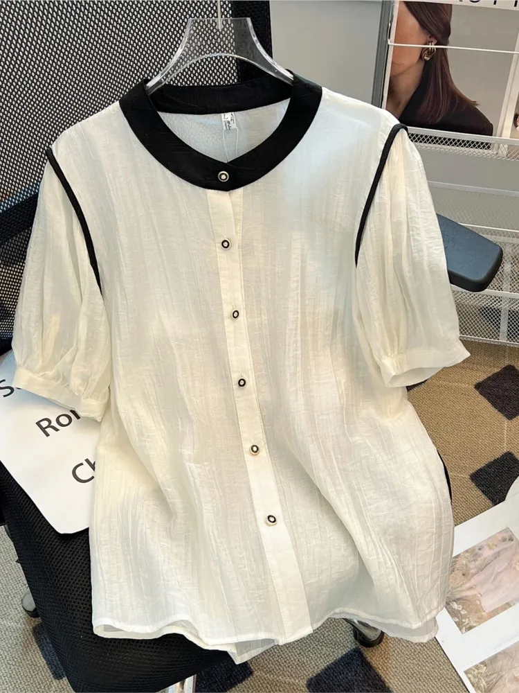 Summer Fashion Patchwork Short Sleeve Buttons Chic Loose Casual Beach Holiday Blouse Shirts Women Vintage Office Ladies Tops
Summer Fashion Patchwork Short Sleeve Buttons Chic Loose Casual Beach Holiday Blouse Shirts Women Vintage Office Ladies Tops