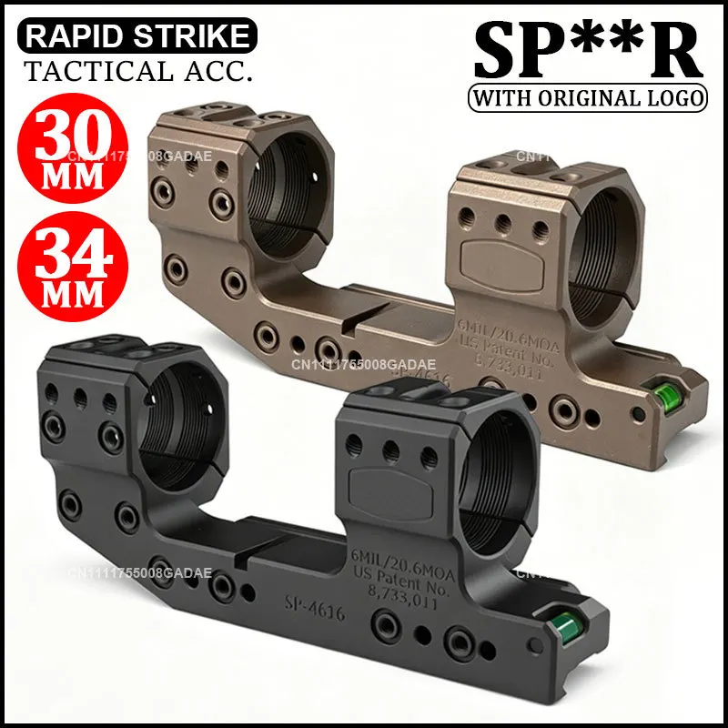 Sp**r SP-4616 /SP-4615 Solid Rifle Scope Ring Mount 6MIL 20.6MOA 30mm /34mm Tube 38mm Height 1.50" for Tacticle Picatinny Rail
Sp**r SP-4616 /SP-4615 Solid Rifle Scope Ring Mount 6MIL 20.6MOA 30mm /34mm Tube 38mm Height 1.50" for Tacticle Picatinny Rail