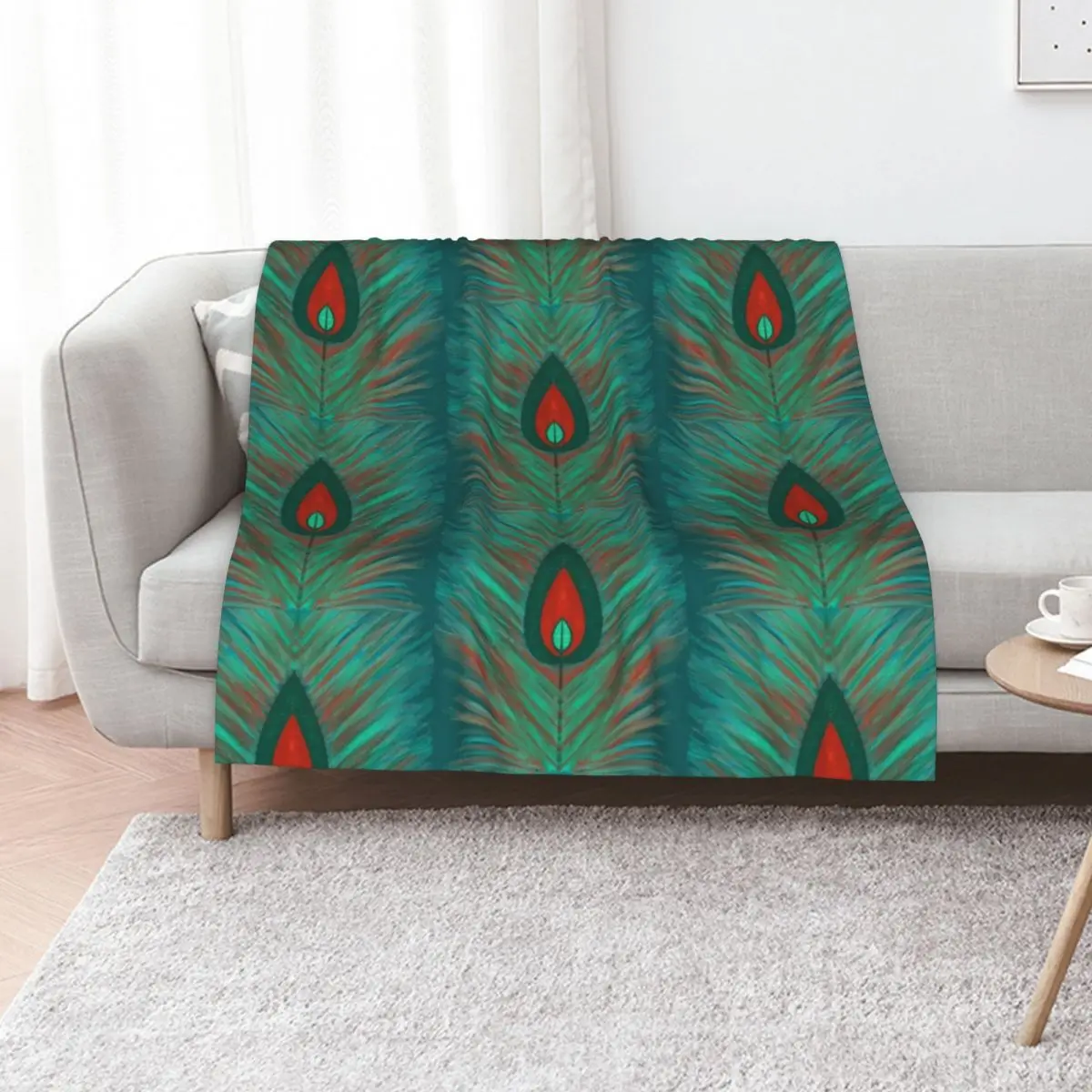Peacock Red and Teal Feather Art Throw Blanket Soft Bedroom Blanket for Night Sleeping
Peacock Red and Teal Feather Art Throw Blanket Soft Bedroom Blanket for Night Sleeping