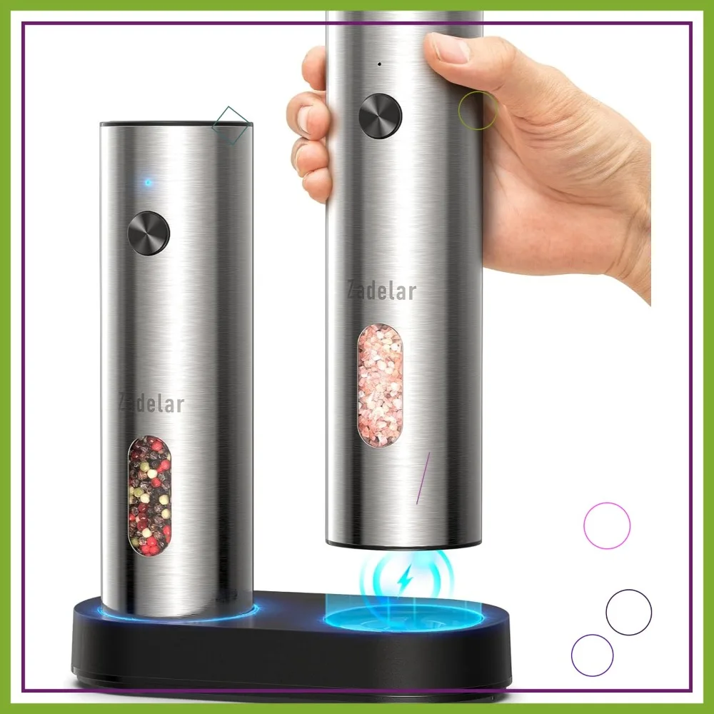 Electric Salt & Pepper Grinder Set, Rechargeable USB-C, Adjustable Coarseness, Large Capacity with LED Light
Electric Salt & Pepper Grinder Set, Rechargeable USB-C, Adjustable Coarseness, Large Capacity with LED Light