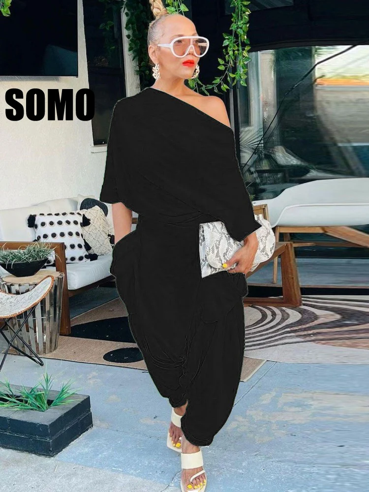 SOMO Plus Size Women Jumpsuit Solid Color Loose Backless O Neck Pleated Romper Women Jumpsuit Overalls Wholesale Dropshipping
SOMO Plus Size Women Jumpsuit Solid Color Loose Backless O Neck Pleated Romper Women Jumpsuit Overalls Wholesale Dropshipping
